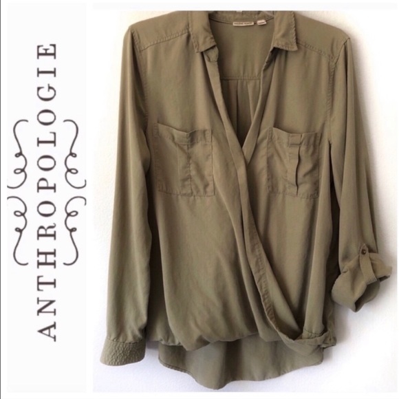 Anthropologie Tops - Anthro Holding Horses cross body utility olive top